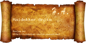 Haidekker Anita névjegykártya